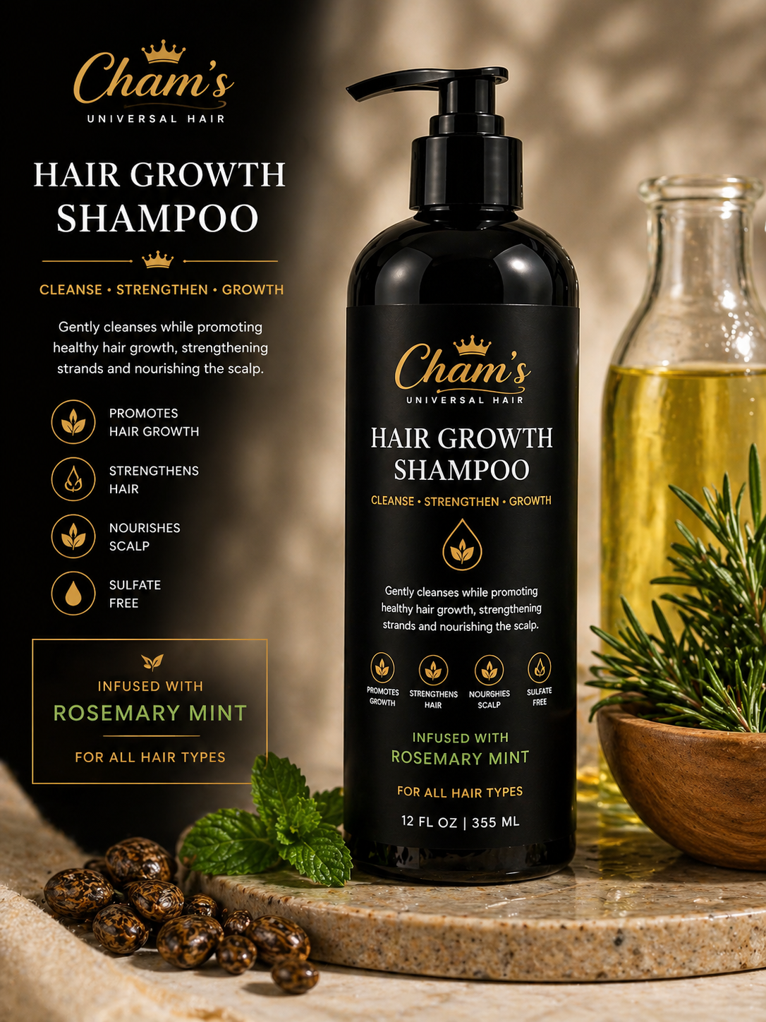 Cham's Rosemary Mint Shampoo