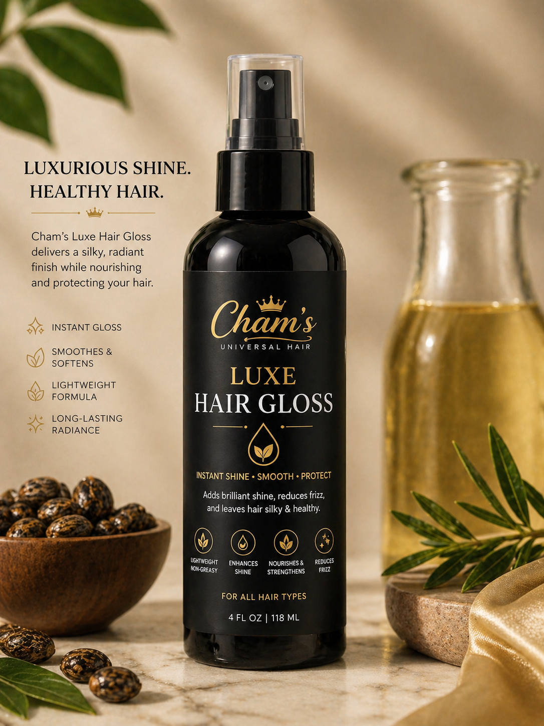 Cham's Luxe Hair Gloss Spray